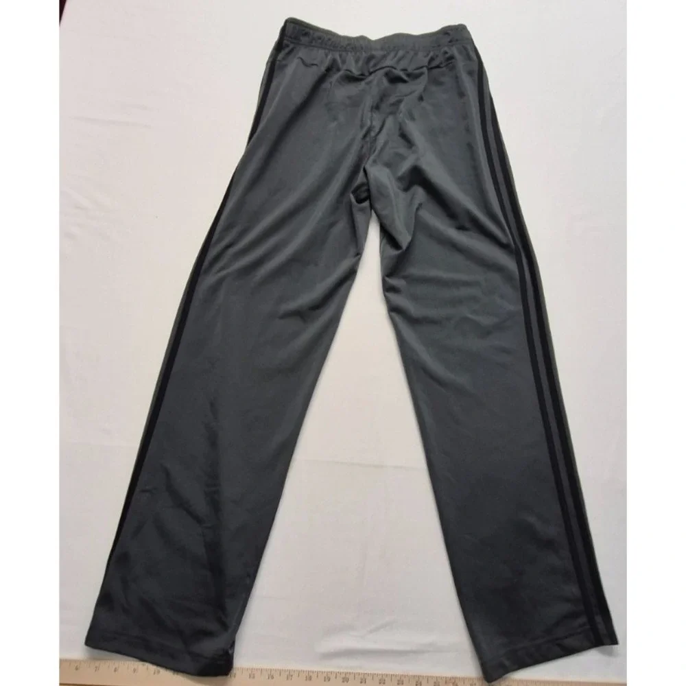 Adidas‎ Primegreen men's dark gray athletic track pants black logo MD drawstring